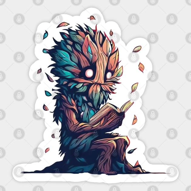 shepherd of trees reading book Sticker by TomFrontierArt